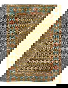Beige Persian Antique Hamadan Rug 3'.11'' X 5'.5'': Beige Persian Antique Hamadan Rug 3'.11'' X 5'.5'' - , Hamadan, Hand-Knotted, Lamb's Wool, 300 -D07778- 862.This item is part of our fine auction collection which includes many fine home accessories i