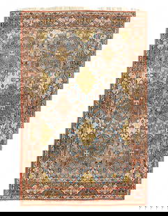 Fine Hand knotted Persian Vintage Isfahan rug 4'5'' X 6'11: Fine Hand knotted Persian Vintage Isfahan rug 4'5'' X 6'11 - 1970, Isfahan, Hand-Knotted, Lamb's Wool, 300 -D12227- 862.This item is part of our fine auction collection which includes many fine home a