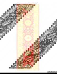 Red Super Kazak Lamb's Wool Runner 2'7" X 8': Red Super Kazak Lamb's Wool Runner 2'7" X 8' - New, Kazak, Hand-Knotted, Lamb's Wool, 300 -d12684- 862.This item is part of our fine auction collection which includes many fine home accessories includ