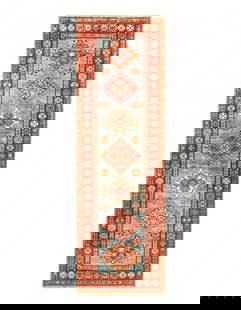 Fine Hand Knotted Kazak runner 2' X 6'3'': Fine Hand Knotted Kazak runner 2' X 6'3'' - New, Kazak, Hand-Knotted, Lamb's Wool, 300 -D12508- 862.This item is part of our fine auction collection which includes many fine home accessories including
