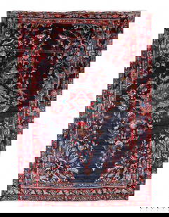 Navy blue Fine Hand knotted Persian Vintage Lilian 7'4'' X 11'3'': Navy blue Fine Hand knotted Persian Vintage Lilian 7'4'' X 11'3'' - 1940, Lilian Saruk, Hand-Knotted, Lamb's Wool, 300 -D14055- 862.This item is part of our fine auction collection which includes many