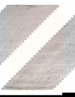 Gray color Hand knotted Modern Rug 3' X 5': Gray color Hand knotted Modern Rug 3' X 5' - New, Modern, Hand-Loomed, V. Silk, 300 -D09422- 862.This item is part of our fine auction collection which includes many fine home accessories including an