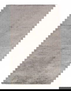 Gray color Hand knotted Modern Rug 3' X 5': Gray color Hand knotted Modern Rug 3' X 5' - New, Modern, Hand-Loomed, V. Silk, 300 -D09423- 862.This item is part of our fine auction collection which includes many fine home accessories including an