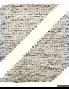 Modern Gray Crosshatch Hand-made Bamboo Silk Indo Rug - 2' x 3' (Available in Different Sizes): Modern Gray Crosshatch Hand-made Bamboo Silk Indo Rug - 2' x 3' (Available in Different Sizes) - New, Modern, Hand-Knotted, Bamboo Silk, 300 -D10908- 862.This item is part of our fine auction collecti