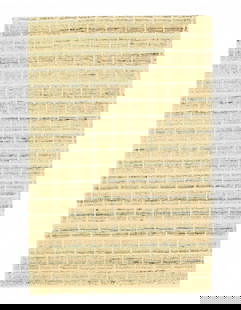 Modern Beige Crosshatch Hand-made Bamboo Silk Indo Rug - 2' x 3' (Available in Different Sizes): Modern Beige Crosshatch Hand-made Bamboo Silk Indo Rug - 2' x 3' (Available in Different Sizes) - New, Modern, Hand-Knotted, Bamboo Silk, 300 -D10911- 862.This item is part of our fine auction collect