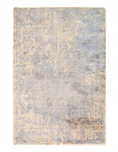 Light Blue color Hand knotted Modern Rug 2'X 3': Light Blue color Hand knotted Modern Rug 2'X 3' - NEW, Modern, Handmade, Bamboo Silk, 300 -D09391- 862.This item is part of our fine auction collection which includes many fine home accessories includ