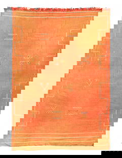 Fine Hand knotted Flat Weave morrocan rug 6' X 8'8'': Fine Hand knotted Flat Weave morrocan rug 6' X 8'8'' - circa 1970, Moroccan, Flatweave, Wool & Silk, 300 -D11864- 862.This item is part of our fine auction collection which includes many fine home acc