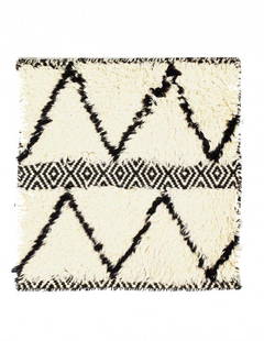 Ivory Moroccon 2'x 2'4": Ivory Moroccon 2'x 2'4" - NEW, Moroccan, Hand-Knotted, Lamb's Wool, 300 -D08490- 862.This item is part of our fine auction collection which includes many fine home accessories including antique rugs,