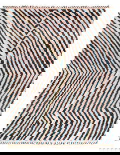 Blue Hand Knotted Moroccon Rug 8' X 10': Blue Hand Knotted Moroccon Rug 8' X 10' - New, Moroccan, Hand-Knotted, Lamb's Wool, 300 -D10982- 862.This item is part of our fine auction collection which includes many fine home accessories includin