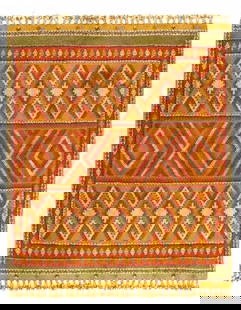 Multi Color Fine Hand Knotted Moroccon Rug 9'11'' X 11'7'': Multi Color Fine Hand Knotted Moroccon Rug 9'11'' X 11'7'' - Circa 1970, Moroccan, Hand-Knotted, Lamb's Wool, 300 -D11253- 862.This item is part of our fine auction collection which includes many fine