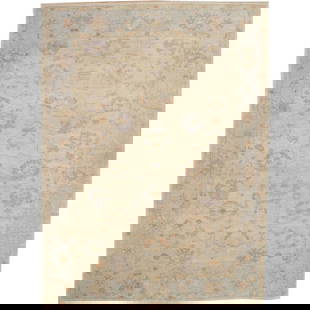 Turkish Oushak Hand-Knotted Wool Ivory Area Rug - 10' x 13': Turkish Oushak Hand-Knotted Wool Ivory Area Rug - 10' x 13' - New, Oushak, Hand-Knotted, Lamb's Wool, 300 -D05632- 862.This item is part of our fine auction collection which includes many fine home ac