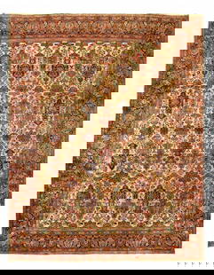 Beige Antique Persian Sarouk 10'.3'' X 13'.1'': Beige Antique Persian Sarouk 10'.3'' X 13'.1'' - circa 1900, Sarouk, Hand-Knotted, Lamb's Wool, 300 -D07769- 862.This item is part of our fine auction collection which includes many fine home accessor