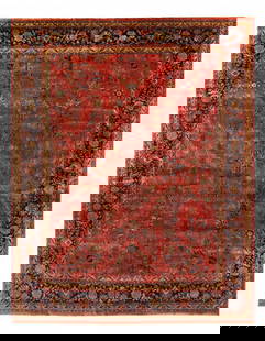 Rust Fine Hand-Knotted Sarouk Rug 12'5'' X 15'2'': Rust Fine Hand-Knotted Sarouk Rug 12'5'' X 15'2'' - New, Sarouk, Hand-Knotted, Lamb's Wool, 300 -22895- 862.This item is part of our fine auction collection which includes many fine home accessories i