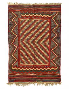 Vintage Reversible Kilim Flat Weave 5'3'X 7'11": Vintage Reversible Kilim Flat Weave 5'3'X 7'11" - CIRCA 1980, Shiraz, Hand-Knotted, Lamb's Wool, 300 -51927- 862.This item is part of our fine auction collection which includes many fine home accessor