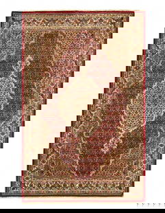 Genuine Tabriz Fish Design Silk & Wool Pile Rug 4' X 6': Genuine Tabriz Fish Design Silk & Wool Pile Rug 4' X 6' - NEW, Tabriz, Hand-Knotted, Wool & Silk, 300 -D14987- 862.This item is part of our fine auction collection which includes many fine home access