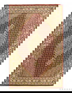 Genuine Tabriz Fish Design Silk & Wool Pile Rug 6'1"X 9'4": Genuine Tabriz Fish Design Silk & Wool Pile Rug 6'1"X 9'4" - NEW, Tabriz, Hand-Knotted, Wool & Silk, 300 -D14990- 862.This item is part of our fine auction collection which includes many fine home acc