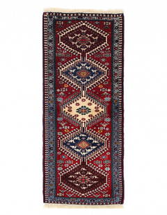 Fine Hand knotted Persian Yalameh runner 1'9'' X 4'7'': Fine Hand knotted Persian Yalameh runner 1'9'' X 4'7'' - New, Yalameh, Hand-Knotted, Lamb's Wool, 300 -D13937- 862.This item is part of our fine auction collection which includes many fine home access
