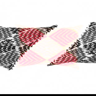 TI 177 Turkish Multi color Silk Ikat pillow - 24”W X 16”D X 3”H: TI 177 Turkish Multi color Silk Ikat pillow - New, Ikat, Handmade, Velvet Silk, 300 -TI 177- 862.This item is part of our fine auction collection which includes many fine home accessories including an