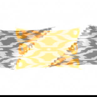 TI 267 Turkish Brown & White Silk Pillow Ikat - 24”W X 16”D X 3”H: TI 267 Turkish Brown & White Silk Pillow Ikat - New, Ikat, Hand-made, Pure Silk, 300 -TI 267- 862.This item is part of our fine auction collection which includes many fine home accessories including a