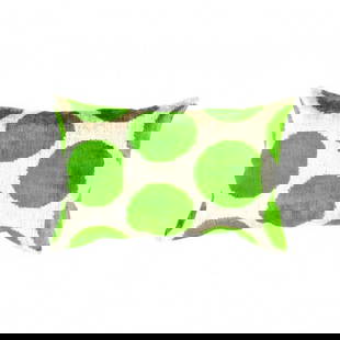 TI 87 Turkish L Green  Silk Ikat pillow - 24”W X 16”D X 3”H: TI 87 Turkish L Green Silk Ikat pillow - New, Ikat, Hand-made, Velvet Silk, 300 -TI 87- 862.This item is part of our fine auction collection which includes many fine home accessories including antique
