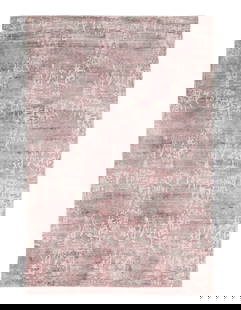 light Pink color Hand knotted Modern Rug 4' X 6': light Pink color Hand knotted Modern Rug 4' X 6' - NEW, Modern, Hand-Loomed, Bamboo Silk, 300 -D09383- 862.This item is part of our fine auction collection which includes many fine home accessories in