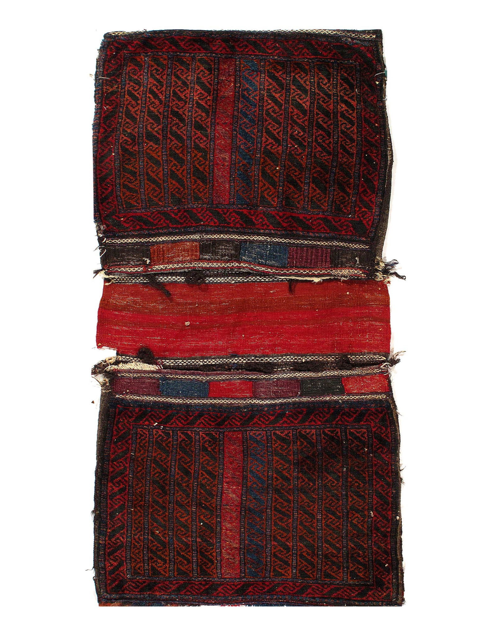 Persian Antique Saddle Bag 2'3"x 4'9": Persian Antique Saddle Bag 2'3"x 4'9" - CIRCA 1940, Shiraz, Hand-Knotted, Lamb's Wool, 300 -50813- 862.This item is part of our fine auction collection which includes many fine home accessories includ