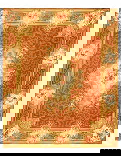 Light Brown Fine Hand Knotted Aubusson Rug 8' X 9'9'': Light Brown Fine Hand Knotted Aubusson Rug 8' X 9'9'' - , Abussan, Hand-Knotted, Flat Weave, 300 -20304- 862.This item is part of our fine auction collection which includes many fine home accessories