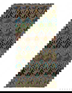 Pasargad Caucasian Tribal Style Flat Weave kilim 3'4" X 6'8": Pasargad Caucasian Tribal Style Flat Weave kilim 3'4" X 6'8" - New, Beshir, Hand-Woven, Lamb's Wool, 300 -D09955- 862.This item is part of our fine auction collection which includes many fine home acc