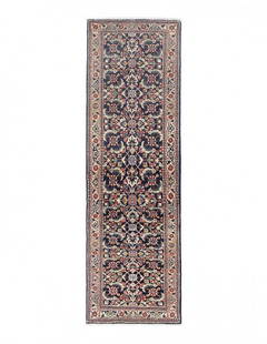 Navy blue fine hand knotted persian bidjar runner 2' X 6'7'': Navy blue fine hand knotted persian bidjar runner 2' X 6'7'' - New, Bidjar, Hand-Knotted, Lamb's Wool, 300 -D13493- 862.This item is part of our fine auction collection which includes many fine home a