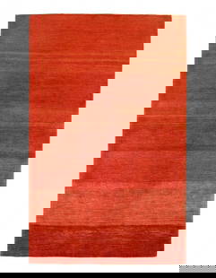 Red Fine Persian Gabbeh 4'7" X 7'5": Red Fine Persian Gabbeh 4'7" X 7'5" - New, Contemporary, Hand-Knotted, Wool, 300 -D05818- 862.This item is part of our fine auction collection which includes many fine home accessories including antiq