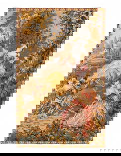 Genre Tapestry Landscape Romantic Vintage 2'7'' X 4'1'': Genre Tapestry Landscape Romantic Vintage 2'7'' X 4'1'' - Circa 1970, French, Hand-made, Flat Weave, 300 -D12052- 862.This item is part of our fine auction collection which includes many fine home acc