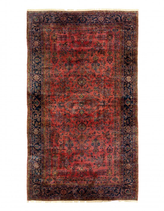 Red Persian Antique Kashan 12'X 20'8": Red Persian Antique Kashan 12'X 20'8" - CIRCA 1900, Kashan, Hand-Knotted, Lamb's Wool, 300 -D14614- 862.This item is part of our fine auction collection which includes many fine home accessories inclu