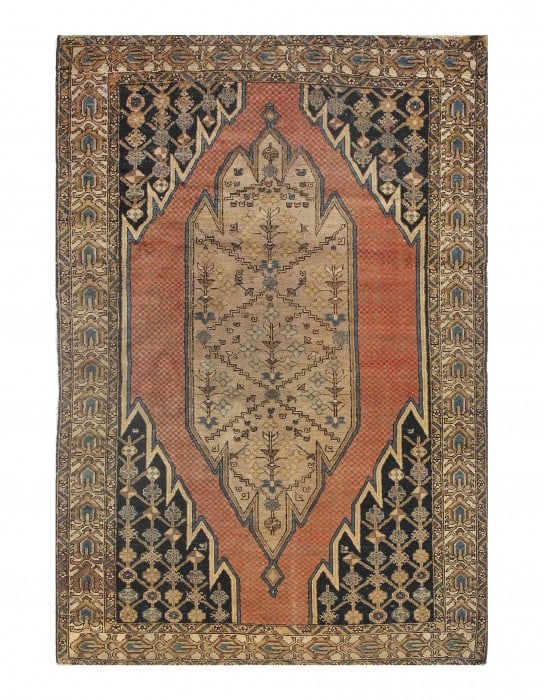 Rust Persian Antique Malayer 4'6'' X 6'4'': Rust Persian Antique Malayer 4'6'' X 6'4'' - Circa 1920, Malayer, Hand-Knotted, Lamb's Wool, 300 -D10398- 862.This item is part of our fine auction collection which includes many fine home accessories