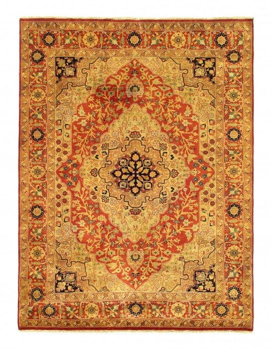 Ivory Fine Hand Knotted Mothesham Rug 5' X 7': Ivory Fine Hand Knotted Mothesham Rug 5' X 7' - New, Mohtesham Kashan, Hand-Knotted, Lamb's Wool, 300 -D06236- 862.This item is part of our fine auction collection which includes many fine home access