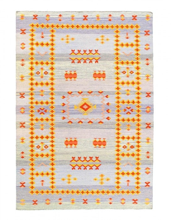 Blue Moroccan Style Flat Weave 6' X 9': Blue Moroccan Style Flat Weave 6' X 9' - New, Moroccan, Flatweave, Lamb's Wool, 300 -D06924- 862.This item is part of our fine auction collection which includes many fine home accessories including an