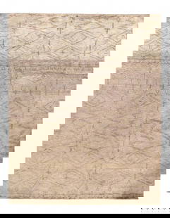 Beige Moroccon 8' X 10': Beige Moroccon 8' X 10' - New, Moroccan, Hand-Knotted, Lamb's Wool, 300 -D06662- 862.This item is part of our fine auction collection which includes many fine home accessories including antique rugs,