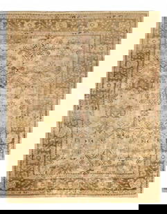 Ivory Fine Hand Knotted Oushak Rug 10'5'' X 13'7'': Ivory Fine Hand Knotted Oushak Rug 10'5'' X 13'7'' - New, Oushak, Hand-Knotted, Lamb's Wool, 300 -21767- 862.This item is part of our fine auction collection which includes many fine home accessories