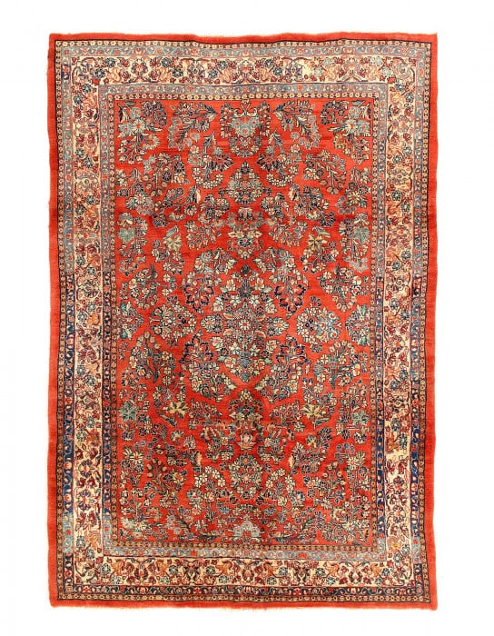 Persian Antique Sarouk 6'3'' X 9'4'': Persian Antique Sarouk 6'3'' X 9'4'' - Circa 1920, Sarouk, Hand-Knotted, Lamb's Wool, 300 -52971- 862.This item is part of our fine auction collection which includes many fine home accessories includi