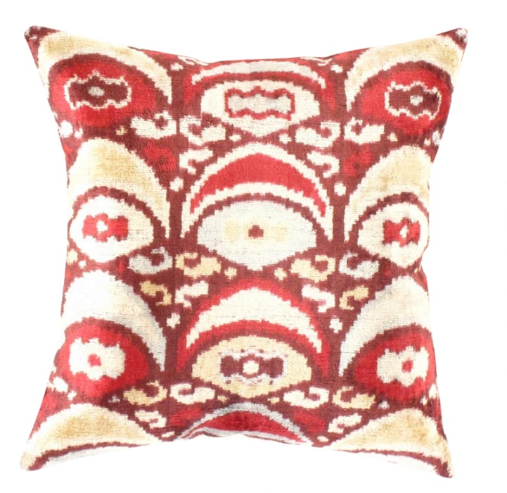 Pasargad Oasis Collection Silk Velvet Ikat Pillow -20" x 20": Pasargad Oasis Collection Silk Velvet Ikat Pillow - 20?w ? 20?h - New, Ikat, Hand-Woven, Velvet Silk, 300 -TI 78- 862.This item is part of our fine auction collection which includes many fine home acc