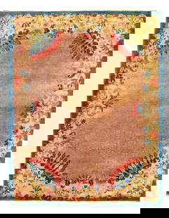 Beige Antique Chinese Art Deco Rug 9'x 12': Beige Antique Chinese Art Deco Rug 9'x 12' - CIRCA 1920, Artdeco, Hand-Knotted, Lamb's Wool, 300 -D12071- 862.This item is part of our fine auction collection which includes many fine home accessories