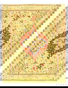 Beige Hand woven fine Sumac Tabriz rug 9'3"x 11'8': Beige Hand woven fine Sumac Tabriz rug 9'3"x 11'8' - NEW, Tabriz, Hand-Woven, Lamb's Wool, 300 -24061- 862.This item is part of our fine auction collection which includes many fine home accessories in