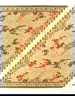 Bige Vintage Wool Edward Fields Rug 12'x 15': Bige Vintage Wool Edward Fields Rug 12'x 15' - CIRCA 1985, Savonnerie, Machine-Made, Lamb's Wool, 300 -D11043- 862.This item is part of our fine auction collection which includes many fine home access
