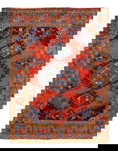 Fine Hand Knotted Persian Vintage Viess rug 5'3"X 7': Fine Hand Knotted Persian Vintage Viess rug 5'3"X 7' - CIRCA 1970, NorthWest, Hand-Knotted, Lamb's Wool, 300 -D03193- 862.This item is part of our fine auction collection which includes many fine home