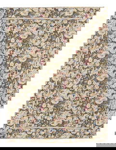 Fine Hand Knotted Aubusson Rug 8'9'' X 11'11'': Fine Hand Knotted Aubusson Rug 8'9'' X 11'11'' - New, Abussan, Hand-Knotted, Flat Weave, 300 -53369- 862.This item is part of our fine auction collection which includes many fine home accessories incl