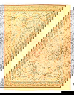 Fine Hand Knotted Flat weave Aubusson rug 7'7'' X 10'1'': Fine Hand Knotted Flat weave Aubusson rug 7'7'' X 10'1'' - New, Abuson, Hand-Knotted, Flat Weave, 300 -D12725- 862.This item is part of our fine auction collection which includes many fine home access