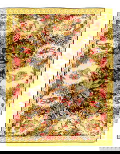 Multi Color Fine Hand Knotted Aubusson Rug 7'4'' X 9'5'': Multi Color Fine Hand Knotted Aubusson Rug 7'4'' X 9'5'' - New, Abussan, Hand-Knotted, Flat Weave, 300 -D14594- 862.This item is part of our fine auction collection which includes many fine home acces
