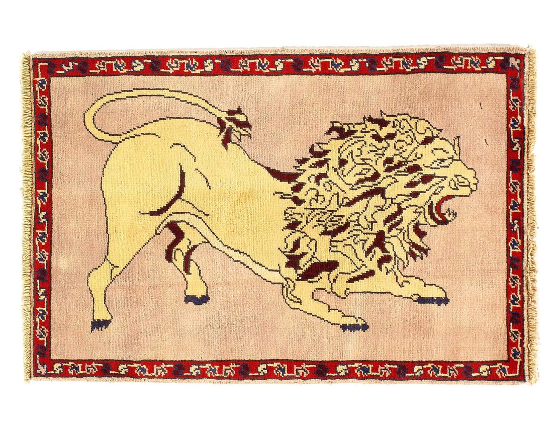 Animal Pictorial lion Hand Knotted 2'2"X 3'2": Animal Pictorial lion Hand Knotted 2'2"X 3'2" - NEW, Animal, Hand-Knotted, Lamb's Wool, 300 -D14167- 862.This item is part of our fine auction collection which includes many fine home accessories incl