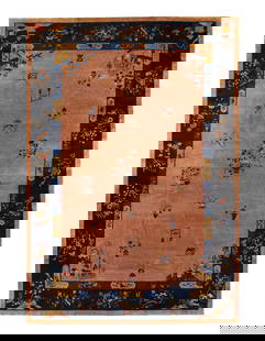 L Brown Fine Antique Art Deco Rug 11'11'' X 17'6'': L Brown Fine Antique Art Deco Rug 11'11'' X 17'6'' - circa 1920s, Art Deco, Hand-Knotted, Lamb's Wool, 300 -D10887- 862.This item is part of our fine auction collection which includes many fine home a