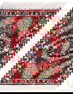 Persian antique bakhtiari rug 2'3'' X 2'11'': Persian antique bakhtiari rug 2'3'' X 2'11'' - Circa 1950, Bakhtiari, Hand-Knotted, Lamb's Wool, 300 -D13472- 862.This item is part of our fine auction collection which includes many fine home accesso