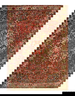 Rust Persian Antique Bakhtiari 12'1'' X 17'6'': Rust Persian Antique Bakhtiari 12'1'' X 17'6'' - Circle 1940, Bakhtiari, Hand-Knotted, Lamb's Wool, 300 -17441- 862.This item is part of our fine auction collection which includes many fine home acces